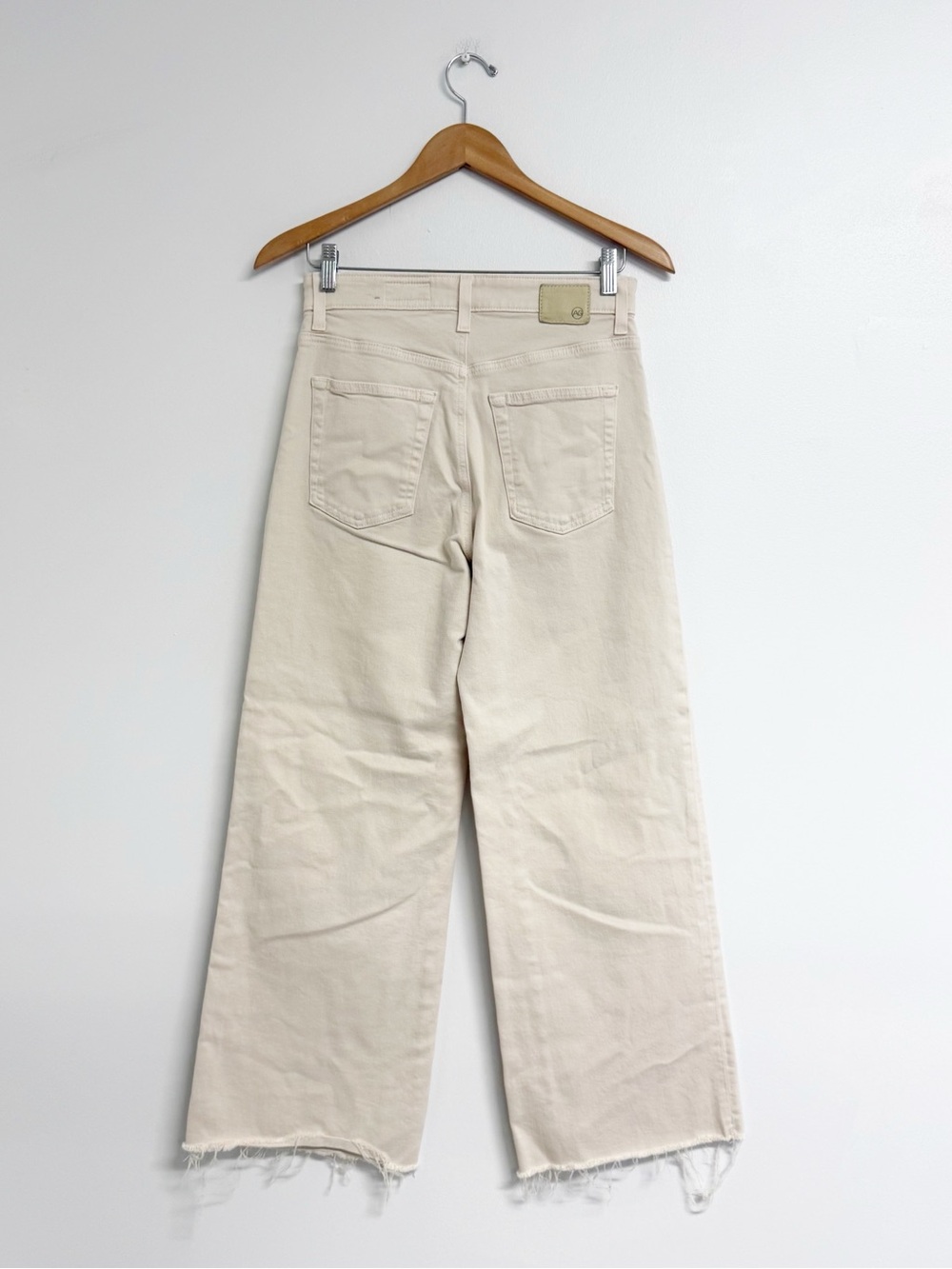 AG Adriano Goldschmied Saige Wide Leg Crop Jeans Size 27 Desert Rock Cream - Picture 3 of 8